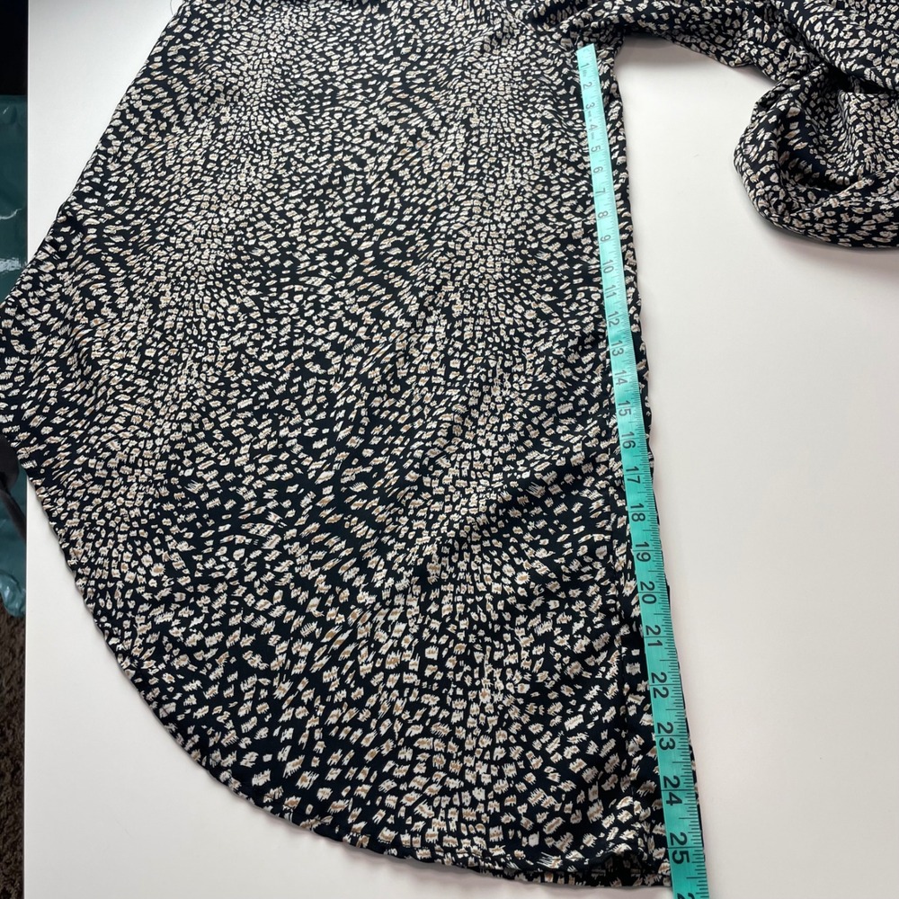 Bucketlist Smocked Waist Harem Pants Small Black Tan Leopard Print Boho Draped - Picture 6 of 11